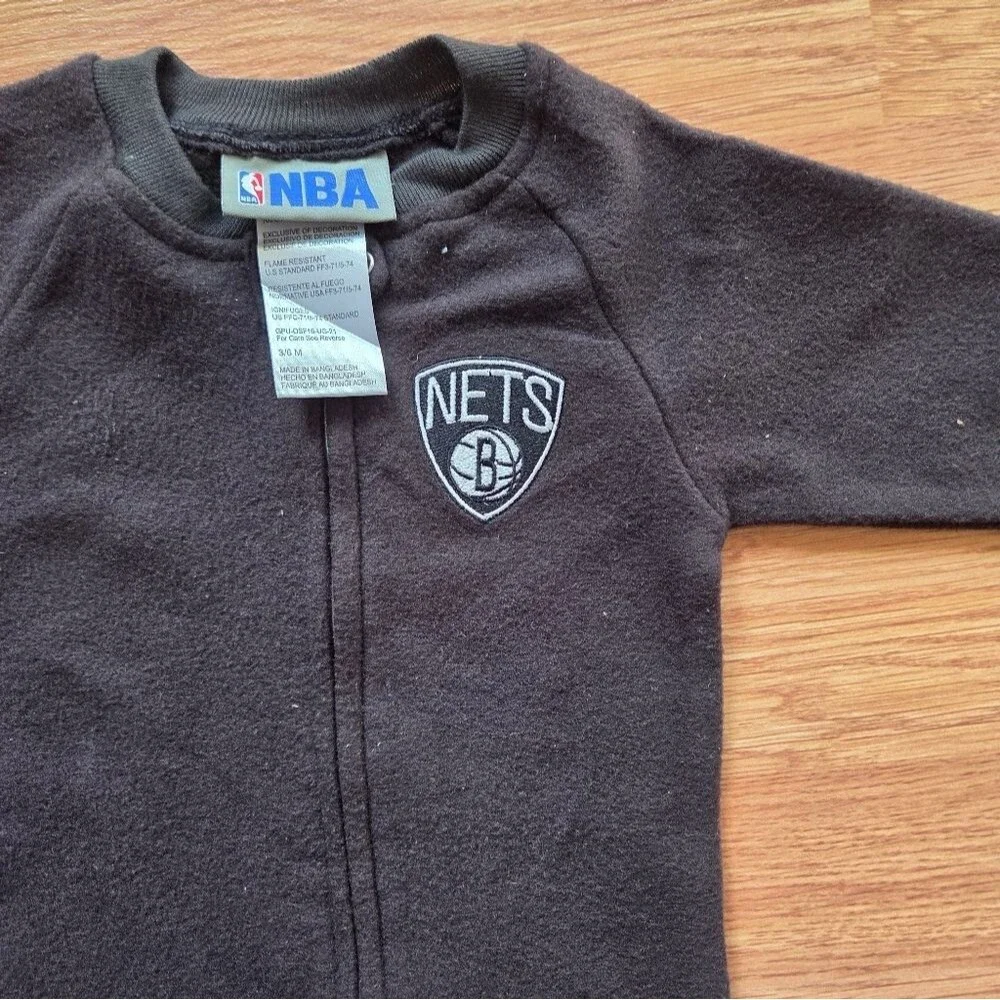 NBA Brooklyn Nets Baby Footie Pajamas Set 3-6M NWT Zip Up Basketball
